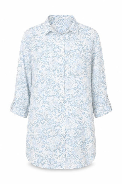 Womens UK Size 8 Peacocks Blue Tunic Blouse