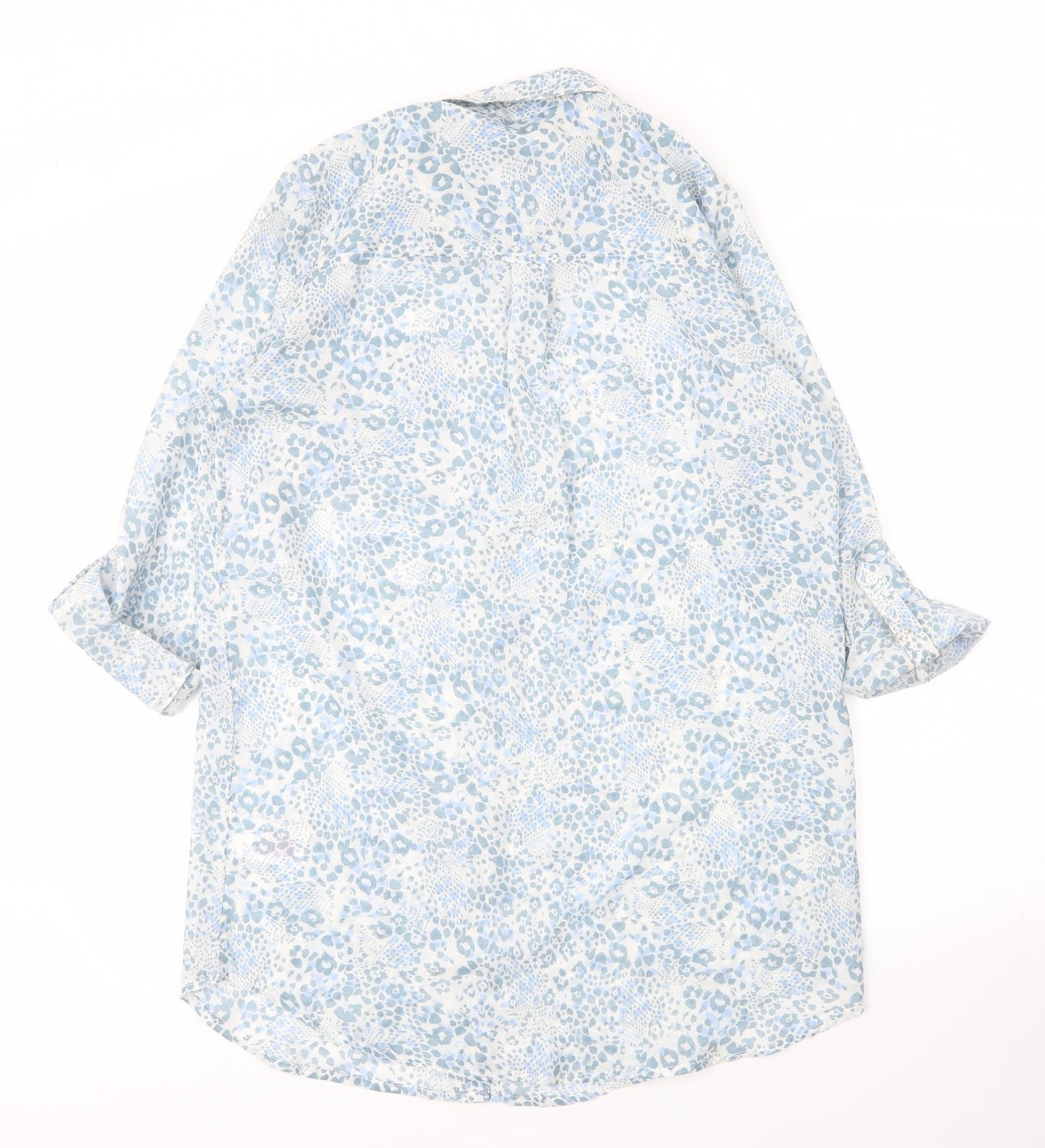 Womens UK Size 8 Peacocks Blue Tunic Blouse