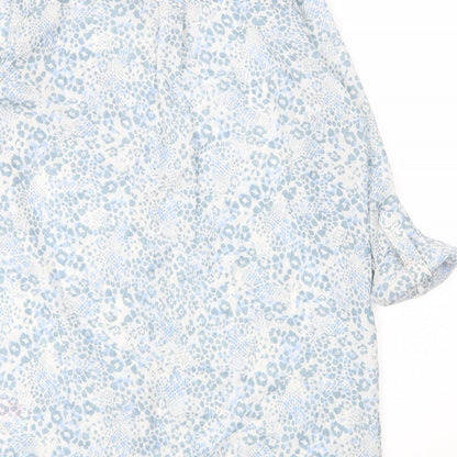 Womens UK Size 8 Peacocks Blue Tunic Blouse