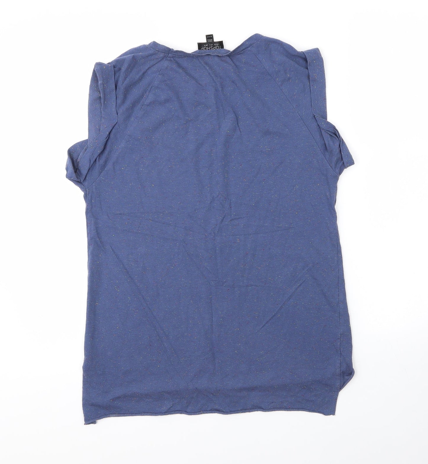Womens UK Size 8 Topshop Blue Basic T-Shirt