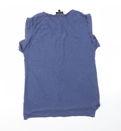 Womens UK Size 8 Topshop Blue Basic T-Shirt