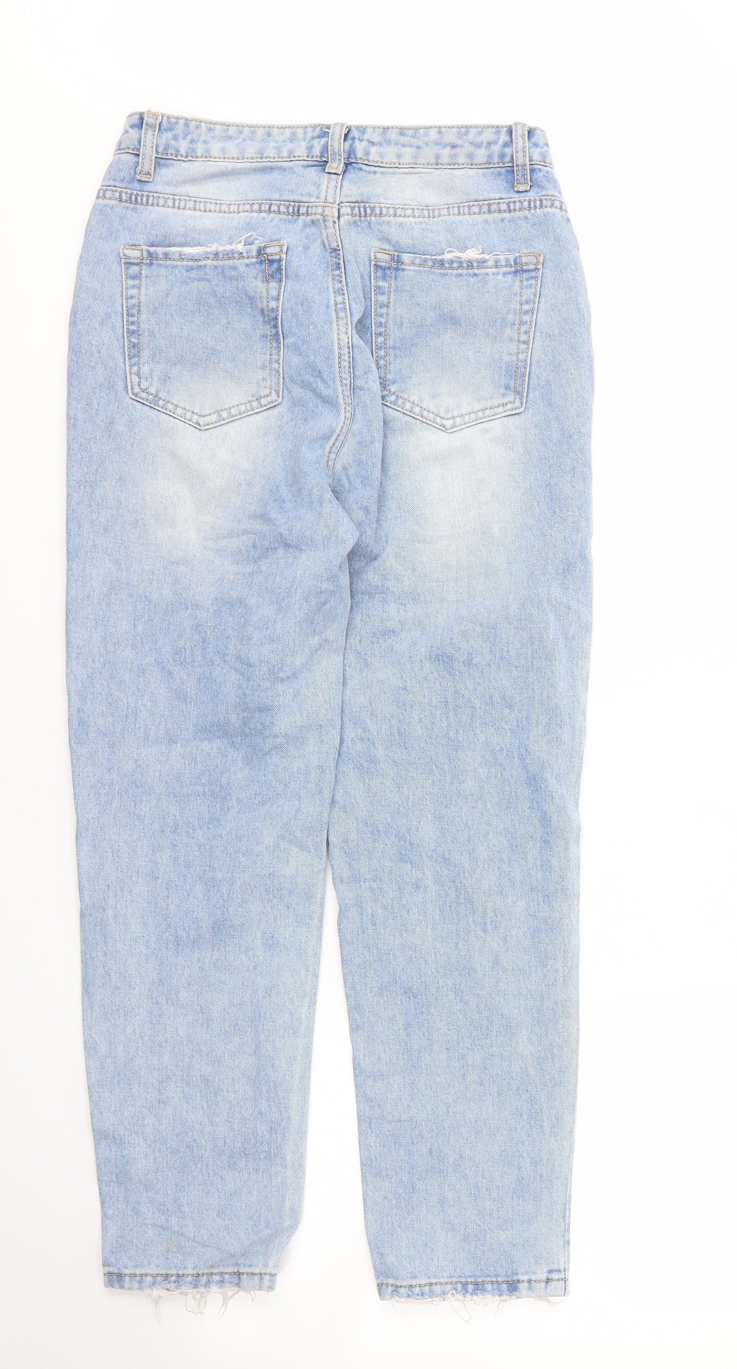 Womens UK Size S Monday Regular Fit Mom Blue Jeans