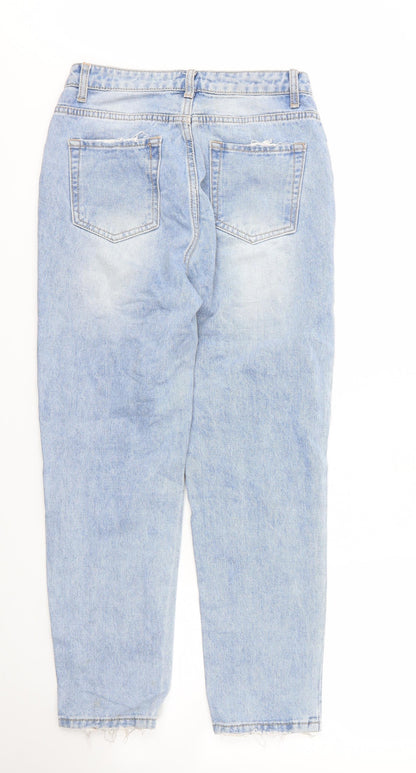 Womens UK Size S Monday Regular Fit Mom Blue Jeans