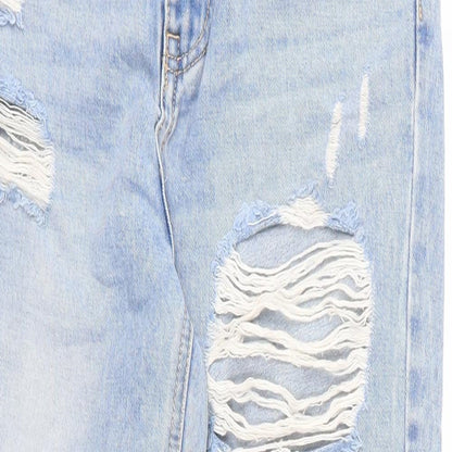 Womens UK Size S Monday Regular Fit Mom Blue Jeans