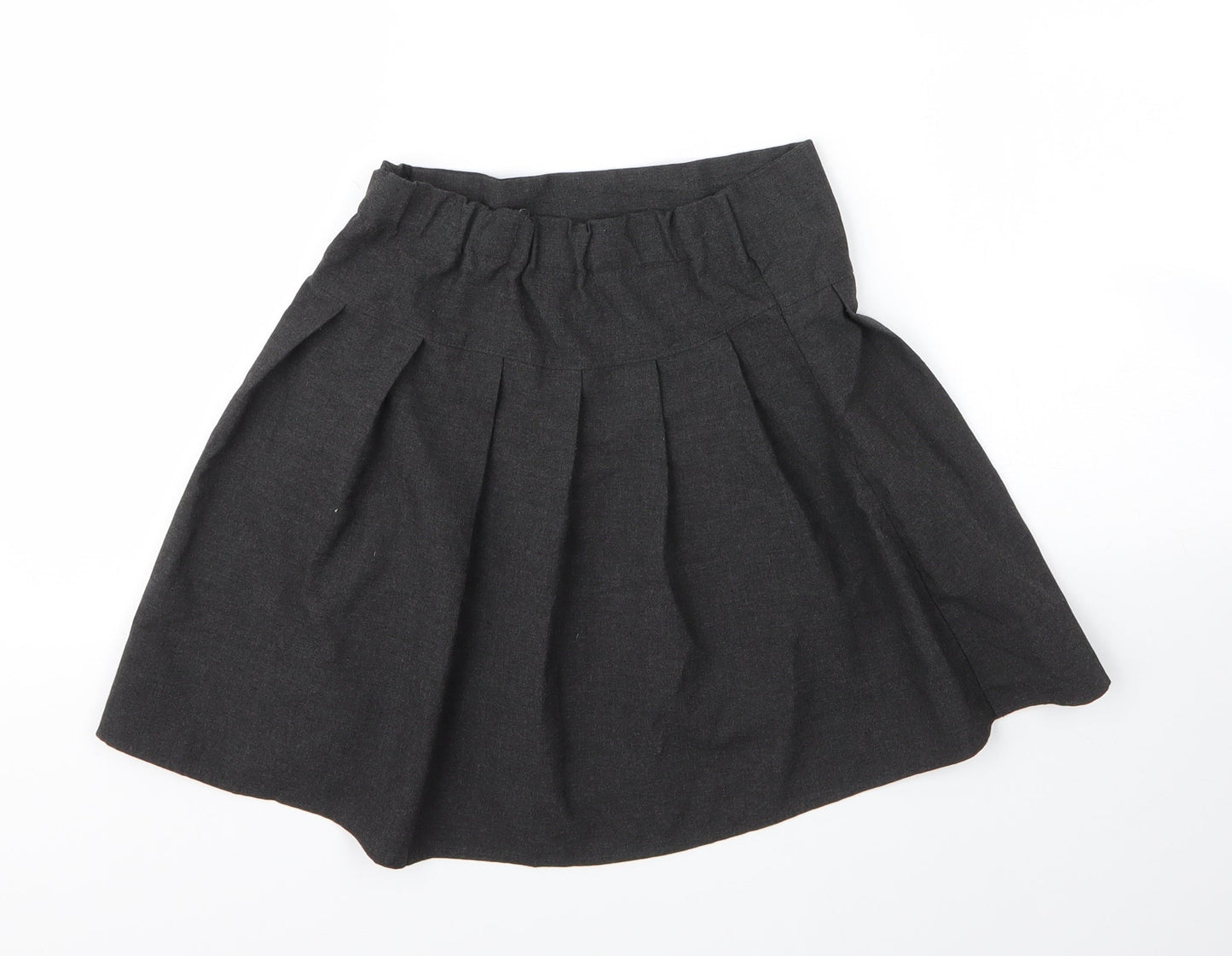 F&F Girls Grey  Viscose Pleated Skirt Size 9 Years  Regular