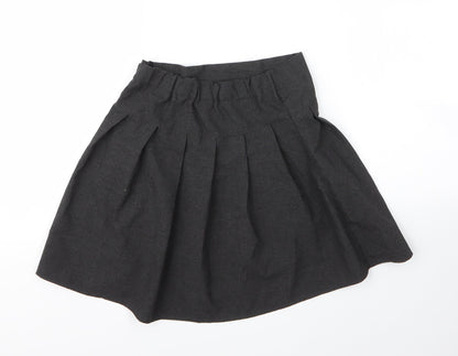 F&F Girls Grey  Viscose Pleated Skirt Size 9 Years  Regular
