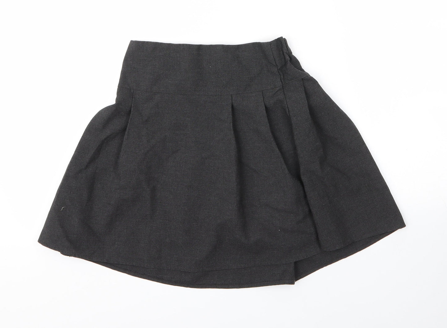F&F Girls Grey  Viscose Pleated Skirt Size 9 Years  Regular