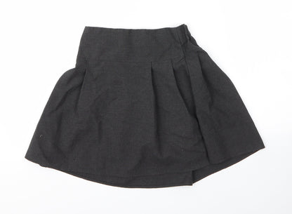 F&F Girls Grey  Viscose Pleated Skirt Size 9 Years  Regular