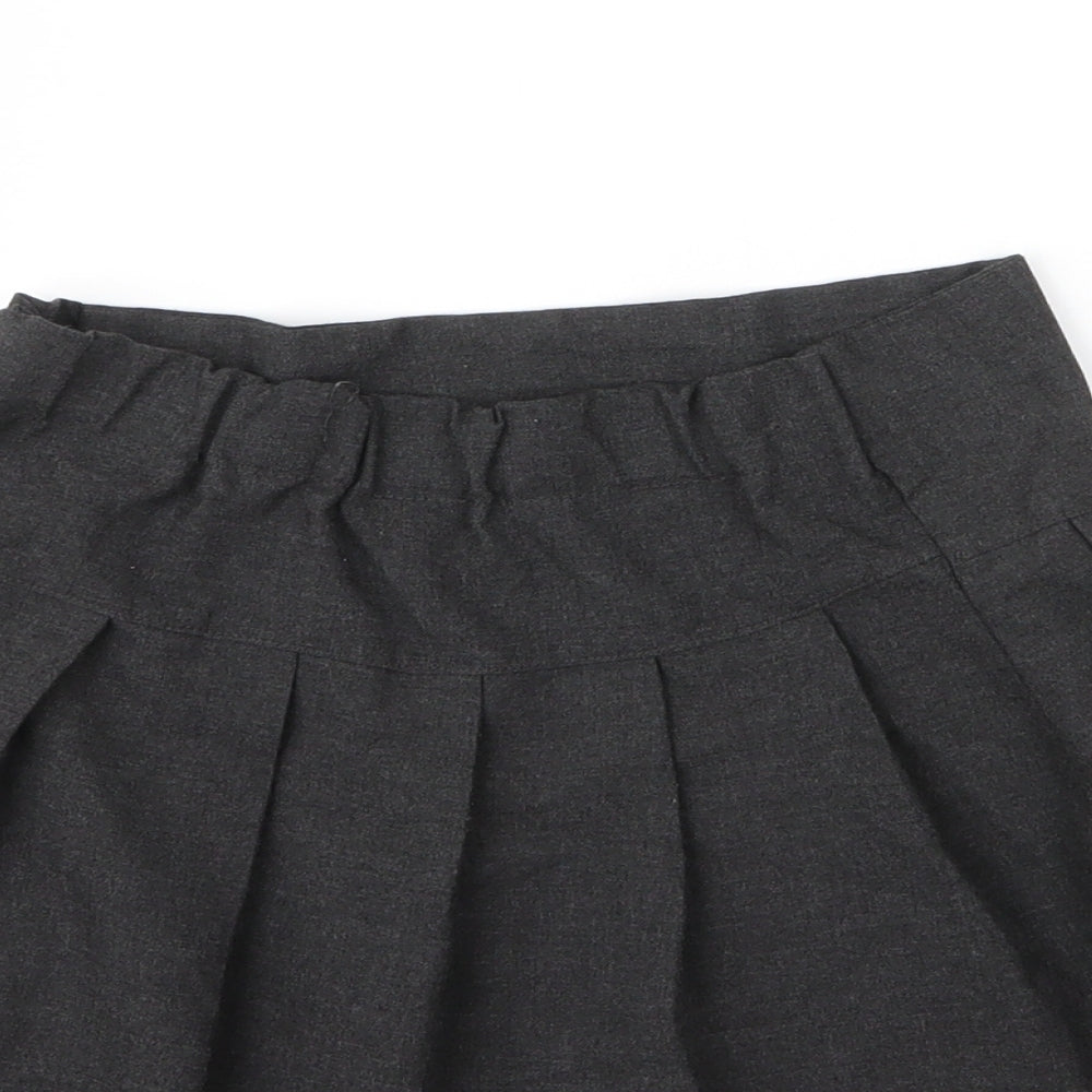 F&F Girls Grey  Viscose Pleated Skirt Size 9 Years  Regular