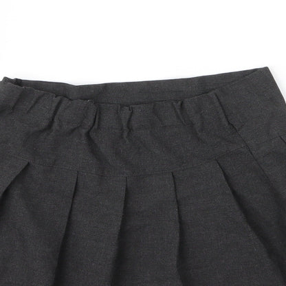 F&F Girls Grey  Viscose Pleated Skirt Size 9 Years  Regular