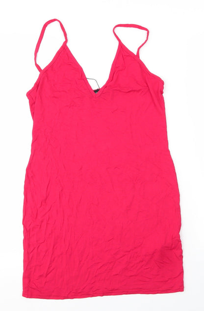 Womens UK Size 10 PRETTYLITTLETHING Red Camisole Blouse