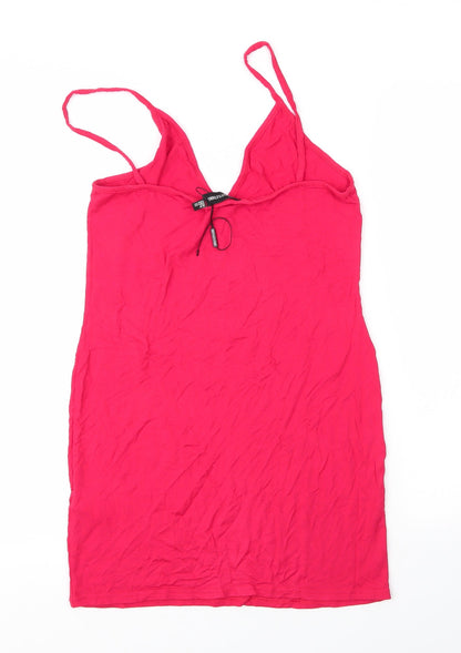 Womens UK Size 10 PRETTYLITTLETHING Red Camisole Blouse