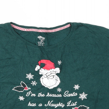 Primark Womens Green  Viscose Basic Blouse Size 18 Round Neck - Christmas
