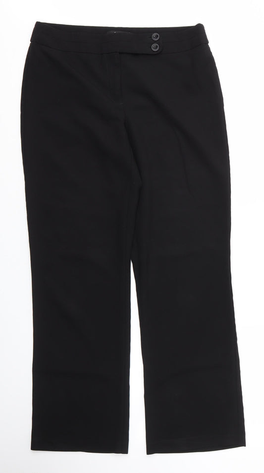 George Womens Black  Polyester Trousers  Size 12 L29 in Regular Zip