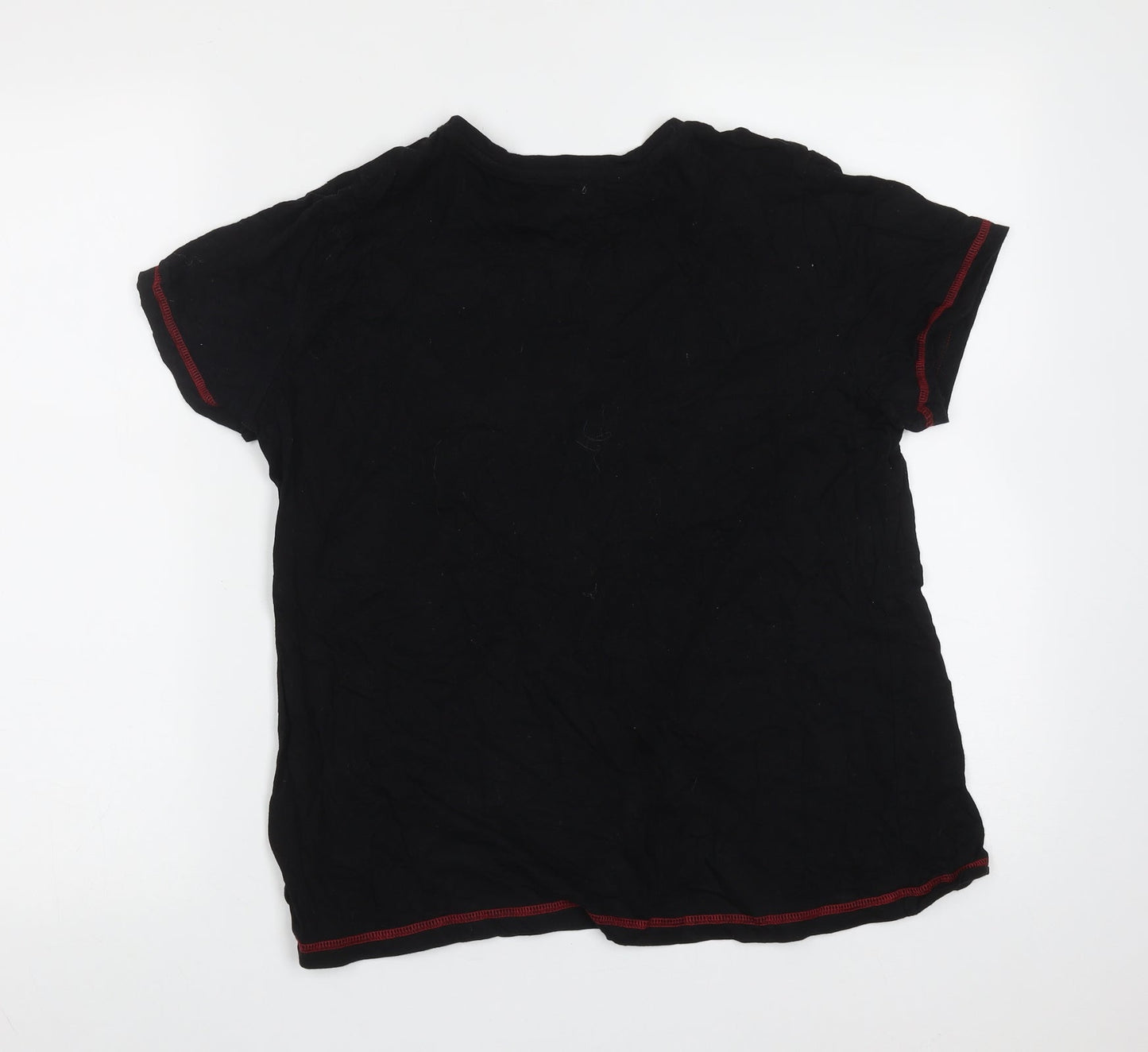 Studio Sleepwear Womens Black Solid Cotton Top Pyjama Top Size 12   - love yourself