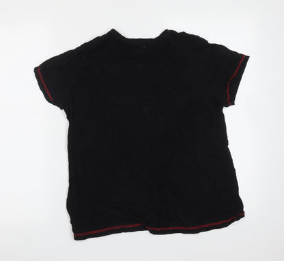 Studio Sleepwear Womens Black Solid Cotton Top Pyjama Top Size 12   - love yourself