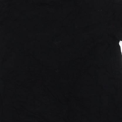 Studio Sleepwear Womens Black Solid Cotton Top Pyjama Top Size 12   - love yourself