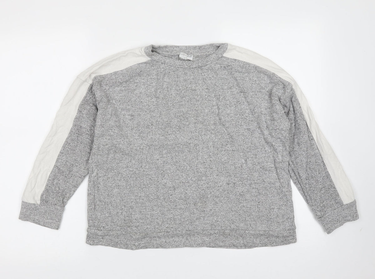 Additional front view of JEFF & CO women’s grey viscose pullover sweatshirt, size UK 10