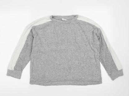 Additional front view of JEFF & CO women’s grey viscose pullover sweatshirt, size UK 10