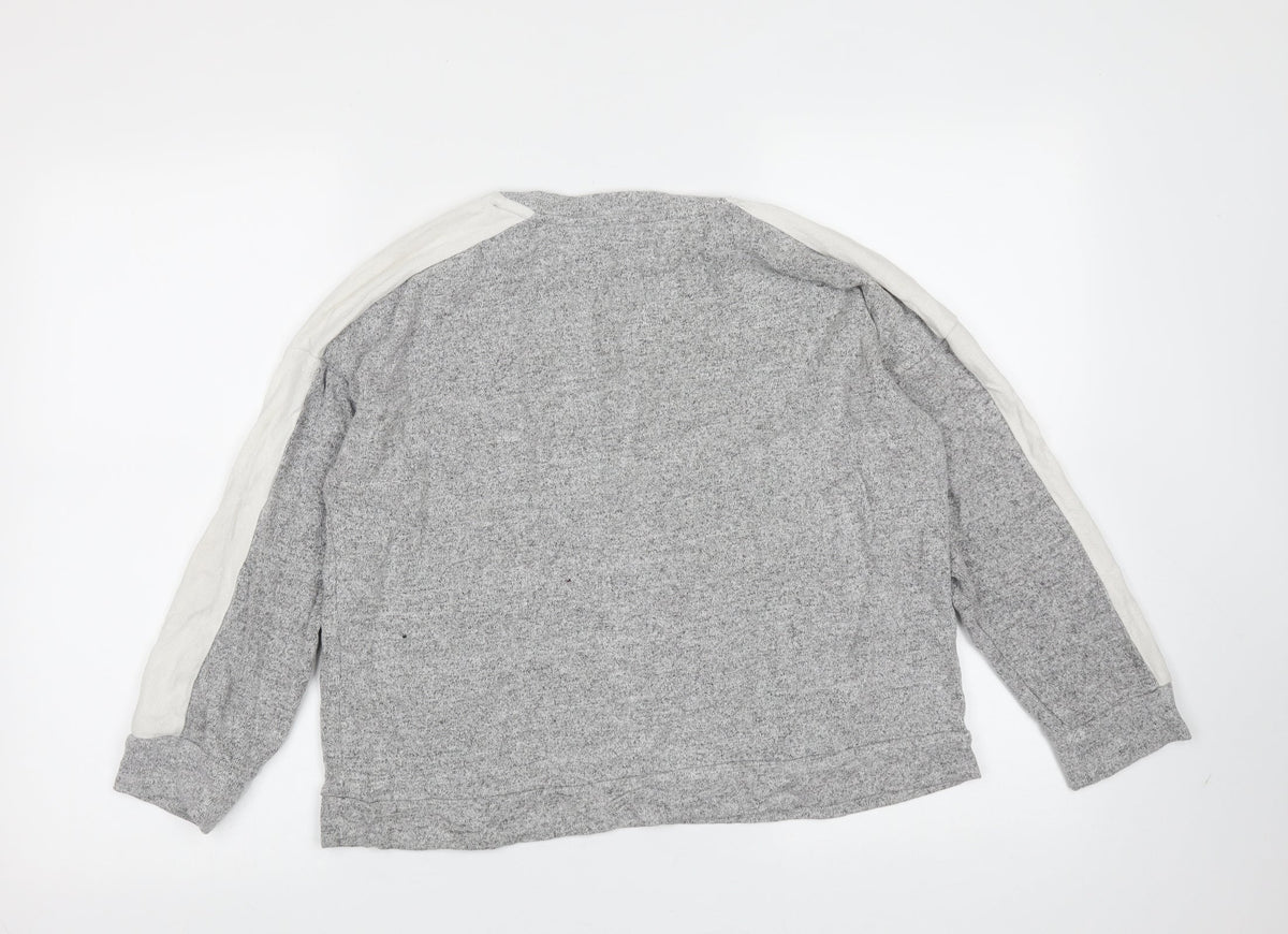 Back view of JEFF & CO women’s grey viscose pullover sweatshirt, size UK 10
