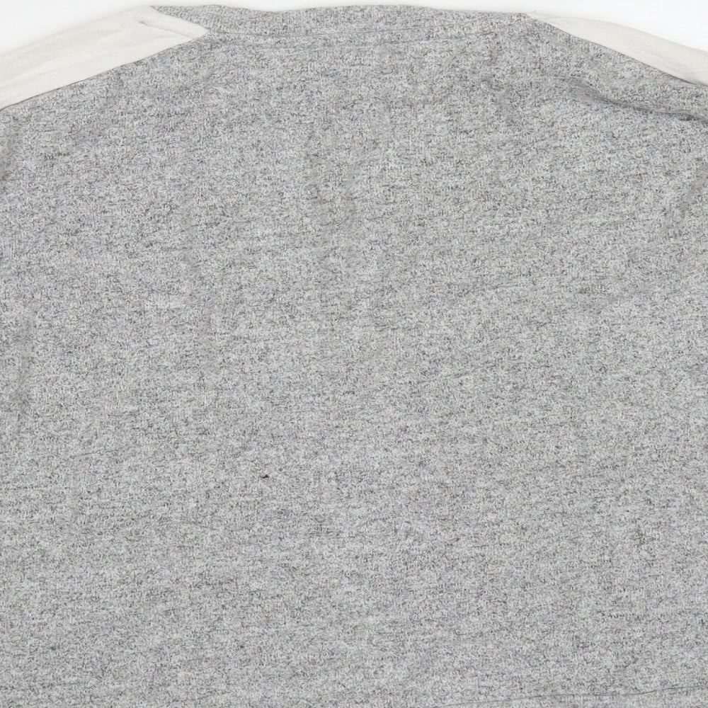 Brand and care label for JEFF & CO women’s grey viscose pullover sweatshirt, size UK 10