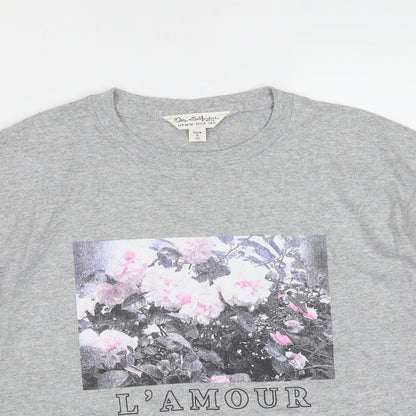 Womens UK Size S Miss Selfridge Grey Basic T-Shirt