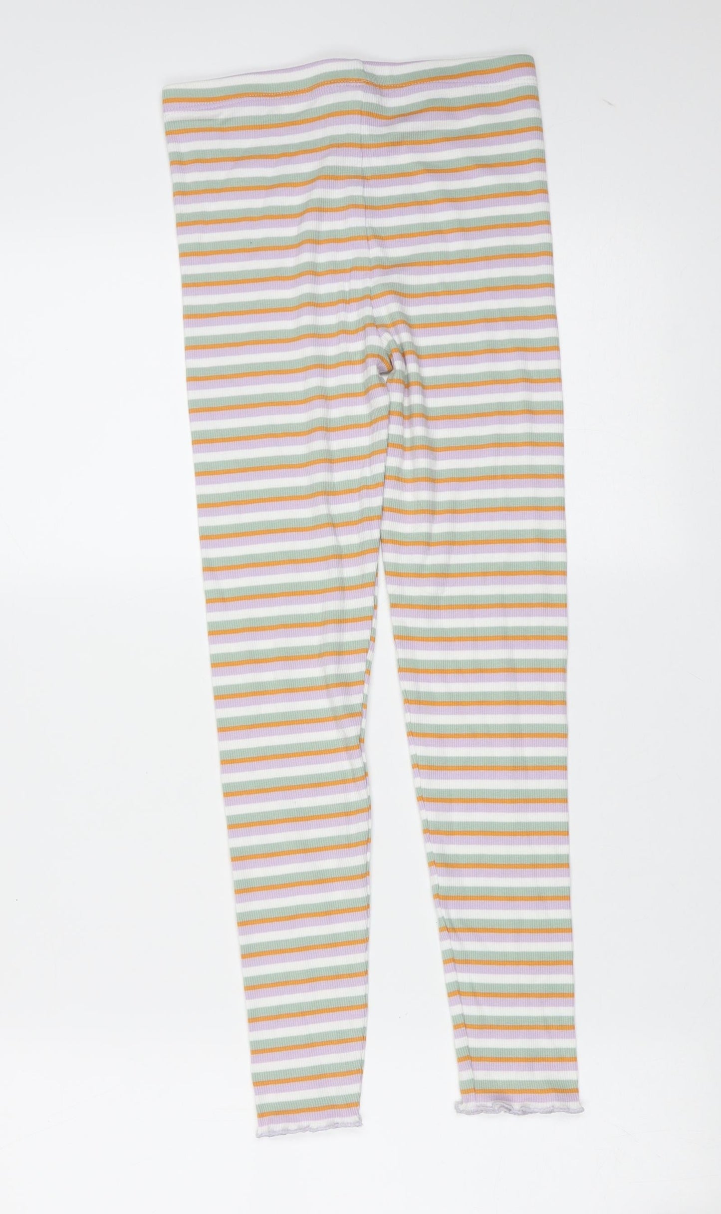 TU Girls Multicoloured Striped Cotton Carrot Trousers Size 9 Months  Extra-Slim  - leggings