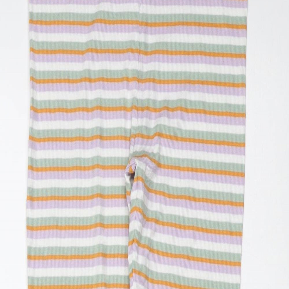 TU Girls Multicoloured Striped Cotton Carrot Trousers Size 9 Months  Extra-Slim  - leggings