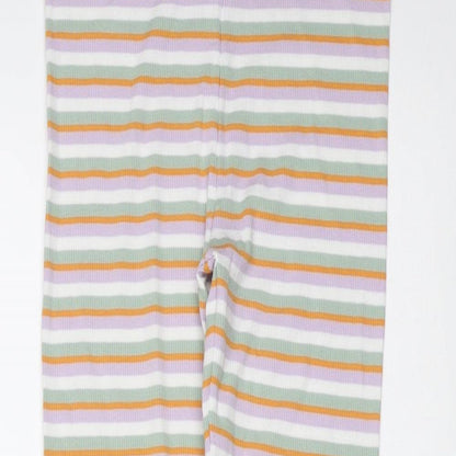 TU Girls Multicoloured Striped Cotton Carrot Trousers Size 9 Months  Extra-Slim  - leggings