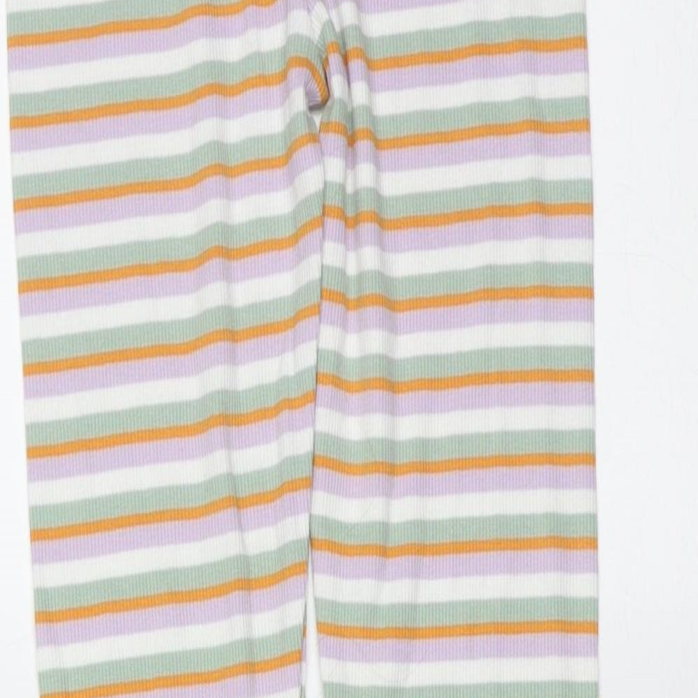 TU Girls Multicoloured Striped Cotton Carrot Trousers Size 9 Months  Extra-Slim  - leggings