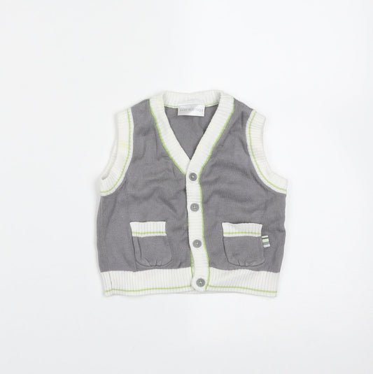 Baby Boutique Baby Grey  Cotton Cardigan Jumper Size 3-6 Months  Button