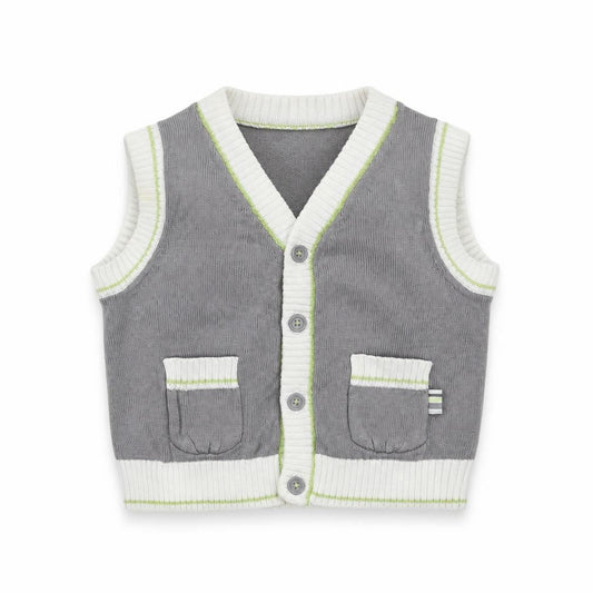 Baby Boutique Baby Grey  Cotton Cardigan Jumper Size 3-6 Months  Button