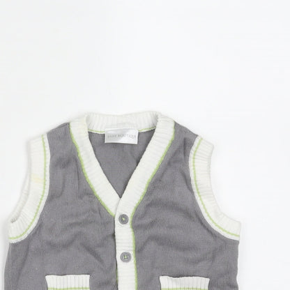Baby Boutique Baby Grey  Cotton Cardigan Jumper Size 3-6 Months  Button