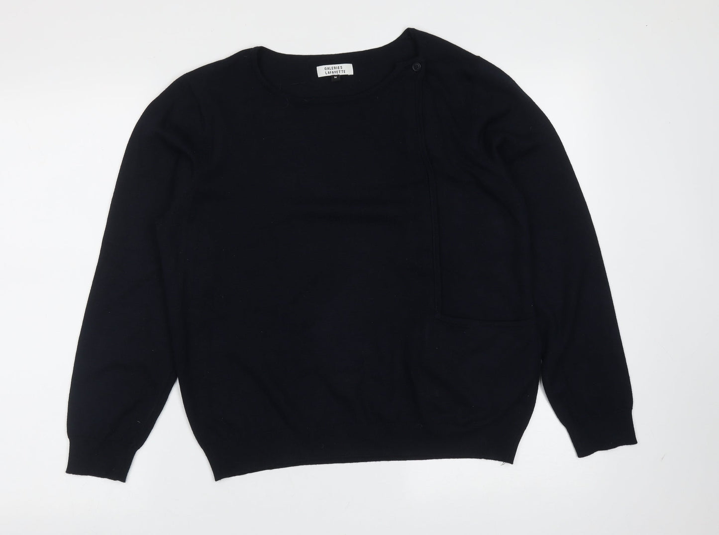 Galeries Lafayette Womens Blue Round Neck  Viscose Pullover Jumper Size M