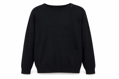 Front view of Galeries Lafayette women’s blue round neck viscose jumper, size M