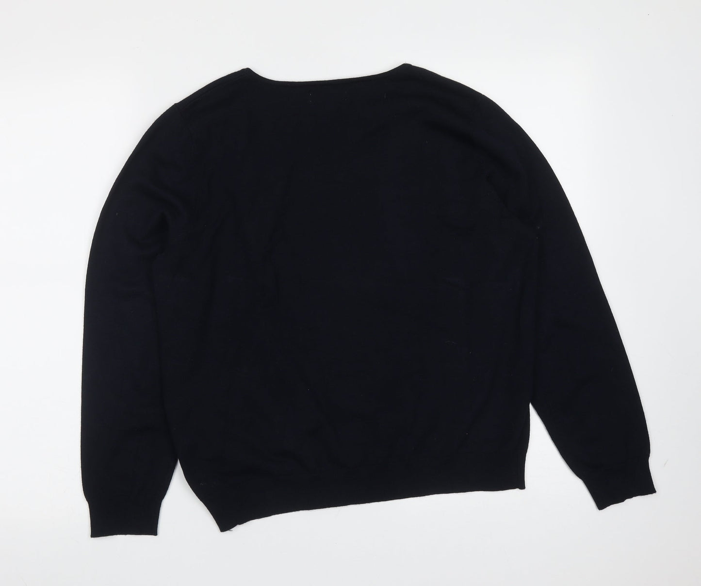 Galeries Lafayette Womens Blue Round Neck  Viscose Pullover Jumper Size M