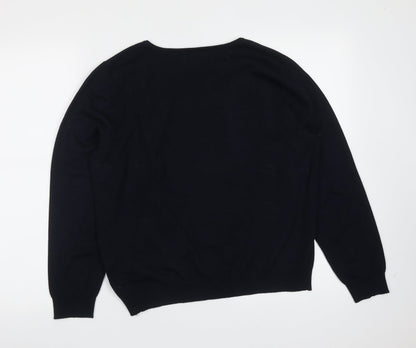 Galeries Lafayette Womens Blue Round Neck  Viscose Pullover Jumper Size M