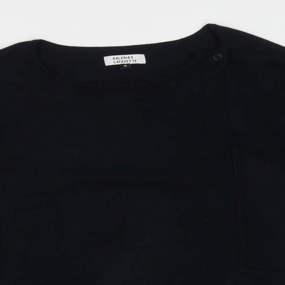 Galeries Lafayette Womens Blue Round Neck  Viscose Pullover Jumper Size M