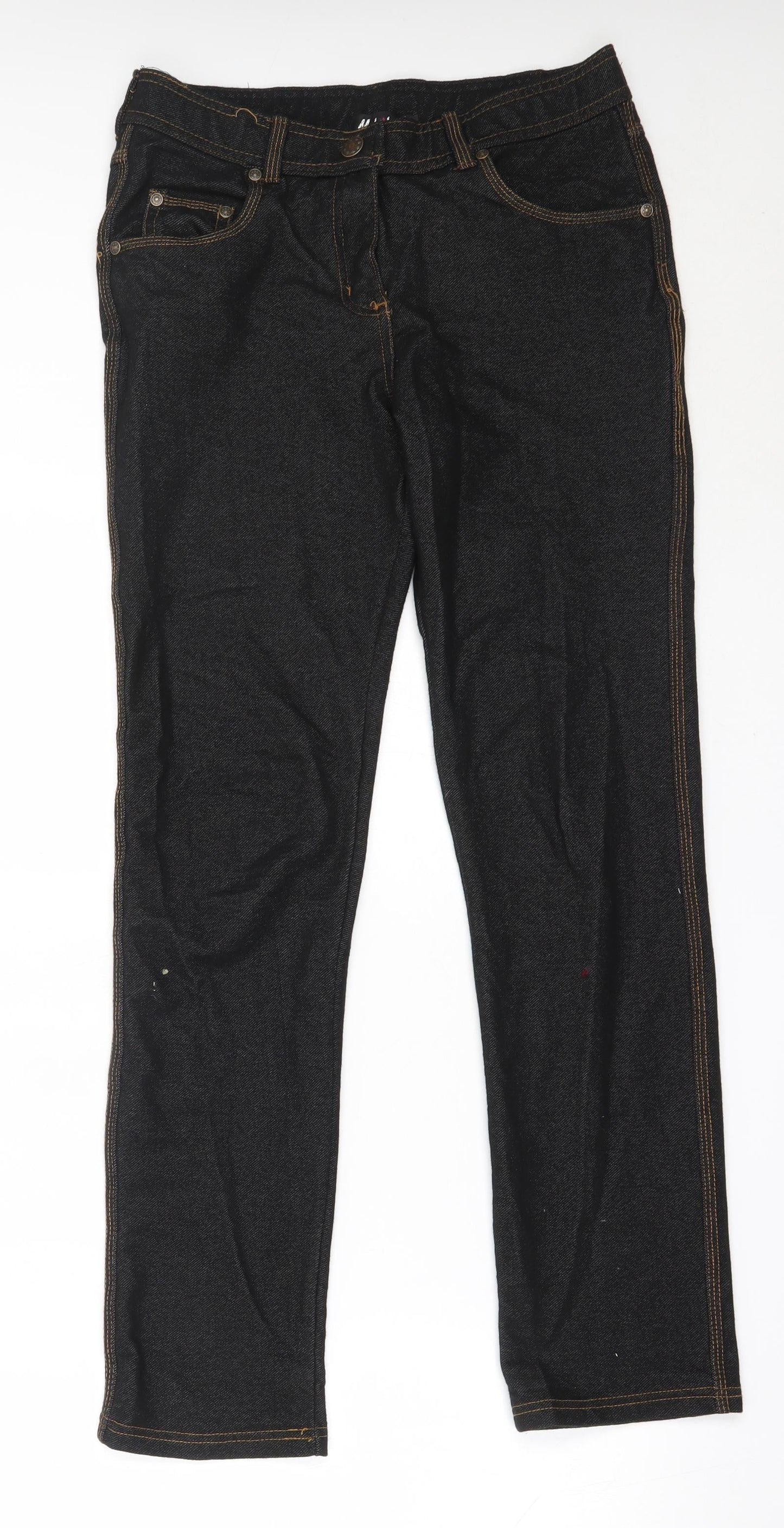 Malaika Womens Black  Cotton Skinny Jeans Size 10 L29 in Regular