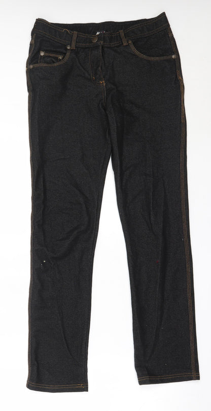 Malaika Womens Black  Cotton Skinny Jeans Size 10 L29 in Regular