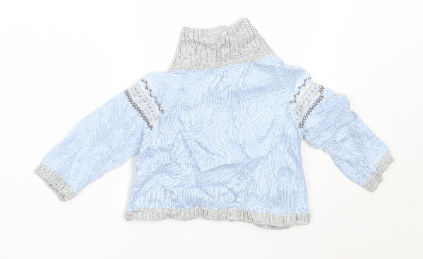 Janie and Jack Boys Blue  Cotton Cardigan Jumper Size 3-6 Months