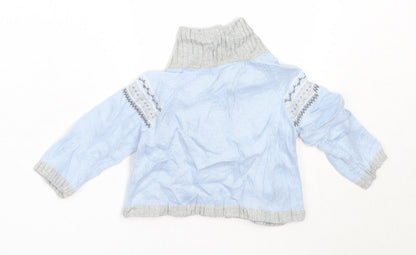 Janie and Jack Boys Blue  Cotton Cardigan Jumper Size 3-6 Months
