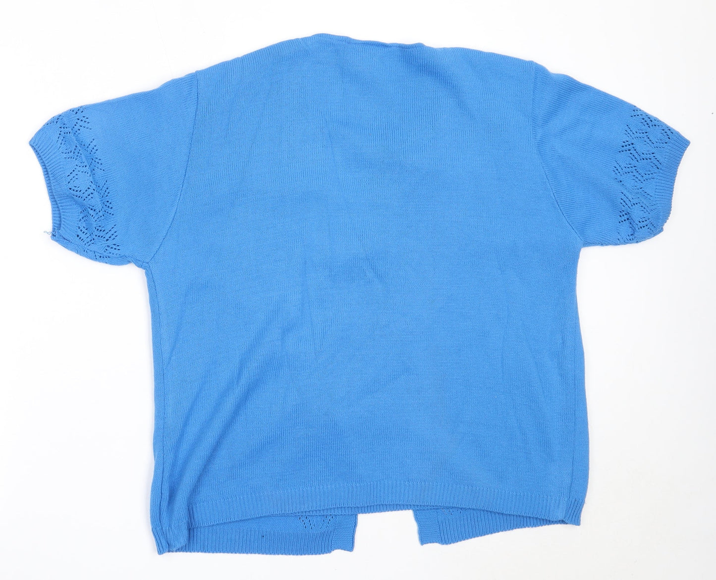 Florida Collection Womens Blue Round Neck  Acrylic Cardigan Jumper Size M