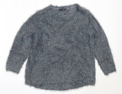 Womens UK Size 8 Marks and Spencer Blue Pullover Jumper