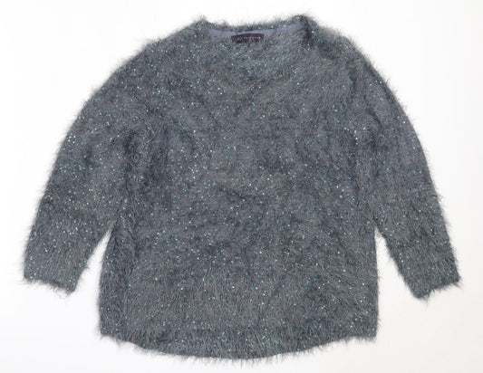 Womens UK Size 8 Marks and Spencer Blue Pullover Jumper