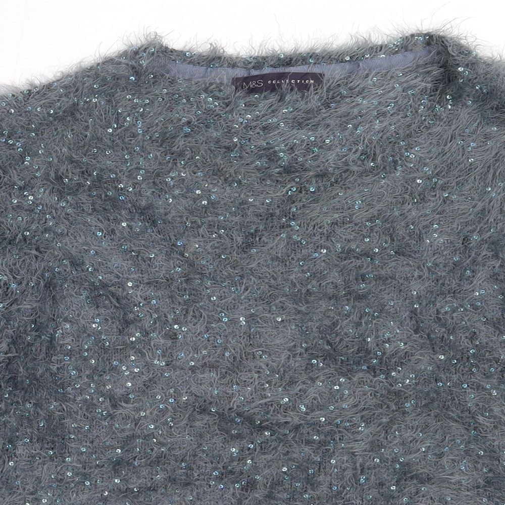 Womens UK Size 8 Marks and Spencer Blue Pullover Jumper