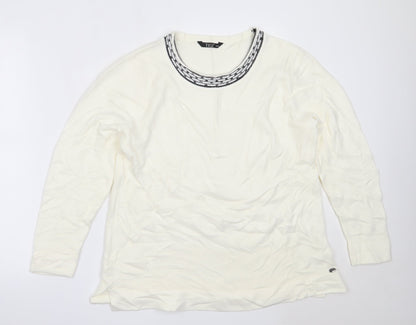TIGI Womens Ivory Round Neck  Acrylic Pullover Jumper Size 18