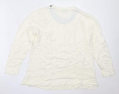 TIGI Womens Ivory Round Neck  Acrylic Pullover Jumper Size 18