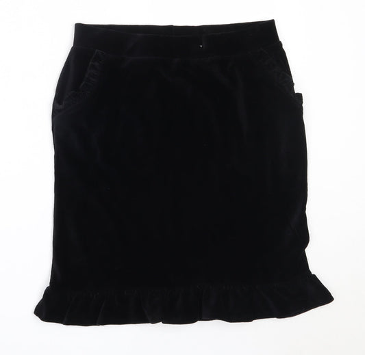 TU Womens Black  Cotton Straight & Pencil Skirt Size 10