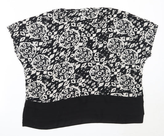 TU Womens Black  Viscose Basic Blouse Size 14 Round Neck